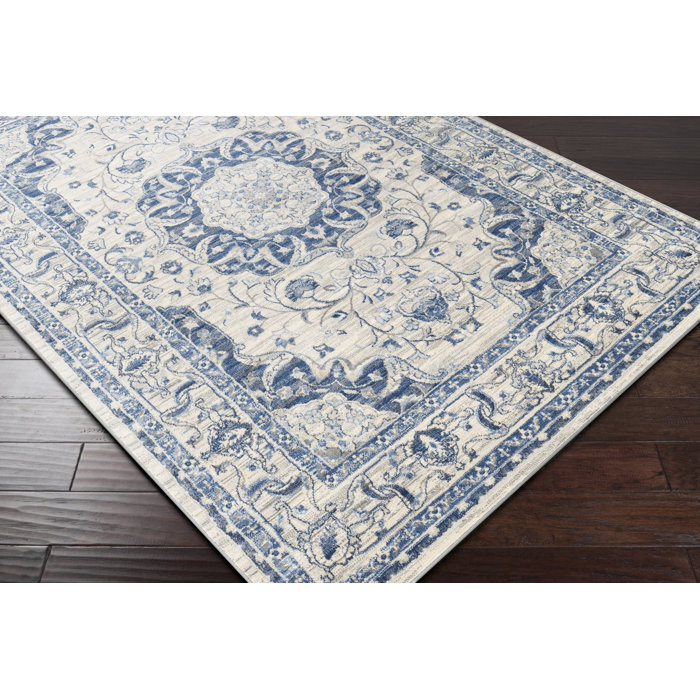 Charlton Home® Swaney Performance Beige/Blue/Gray Rug & Reviews Wayfair
